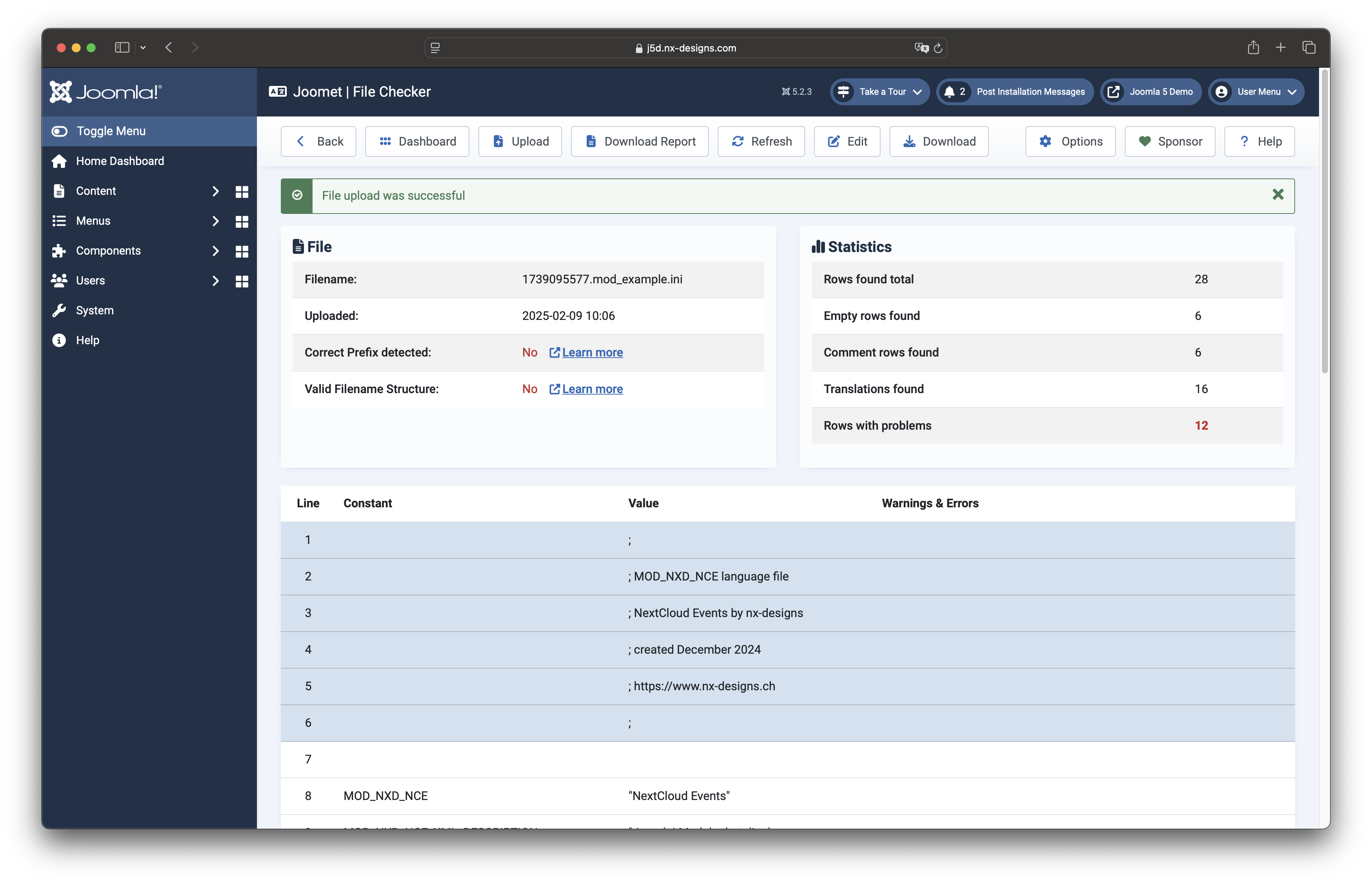 Joomet Checker Overview 1
