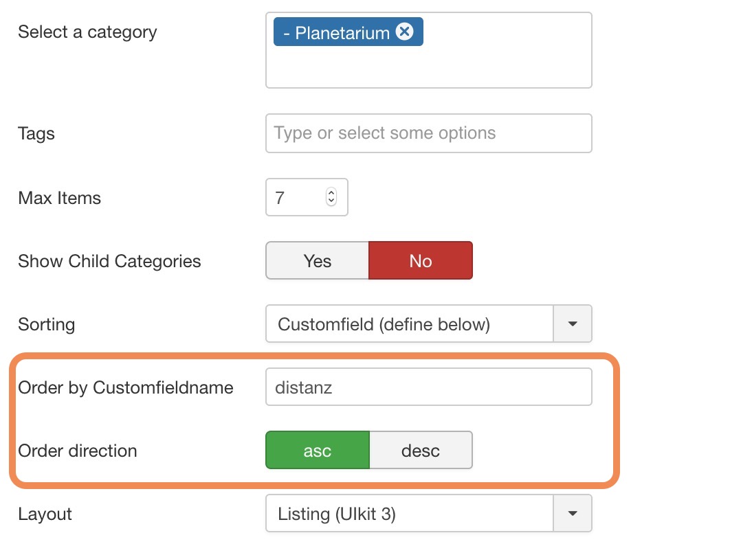 Sort by Customfield Quickinfo