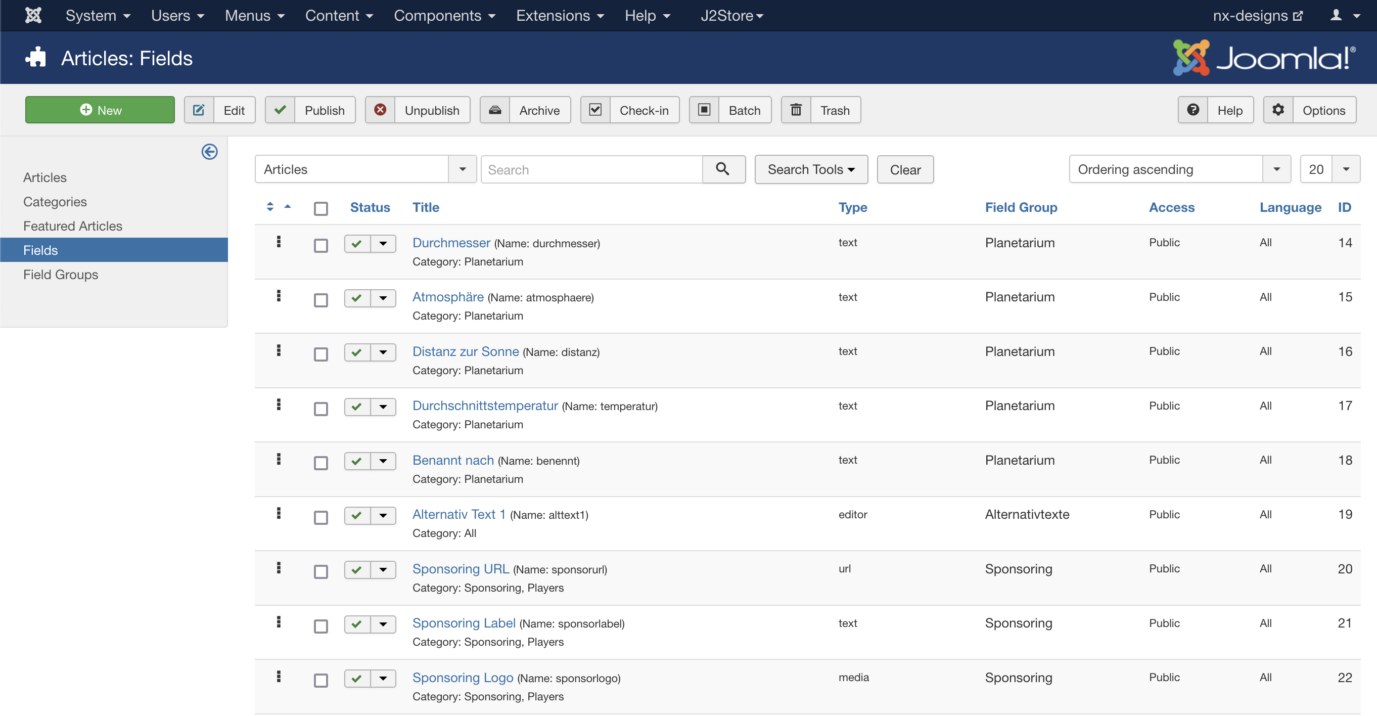 Joomla 3 Fields Overview