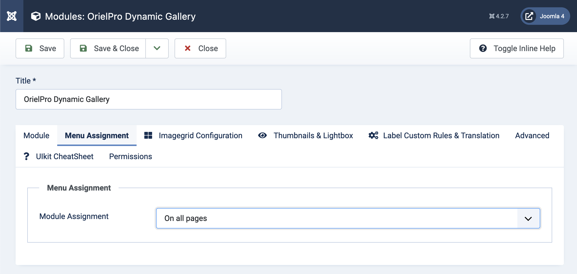 Set the Menu Assignement on all Pages