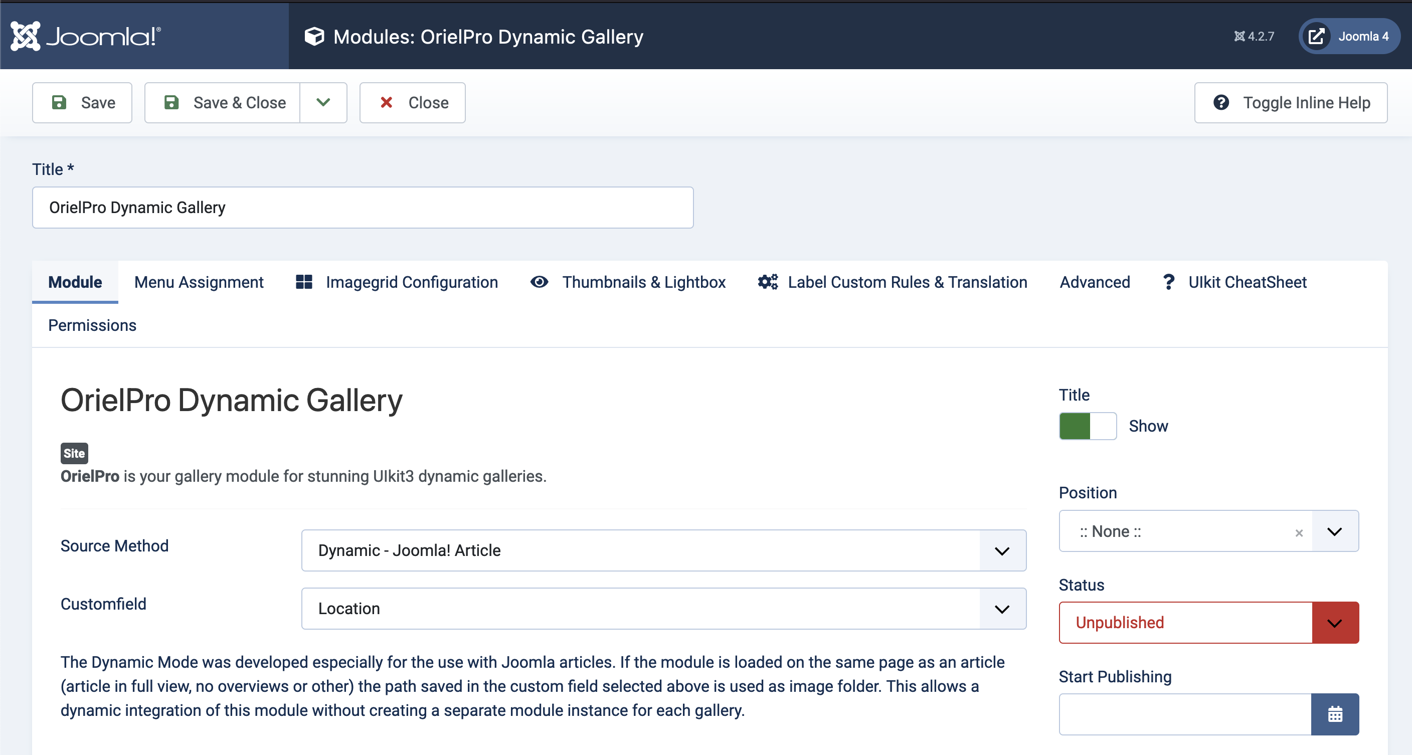 Oriel Source Mode Dynamic