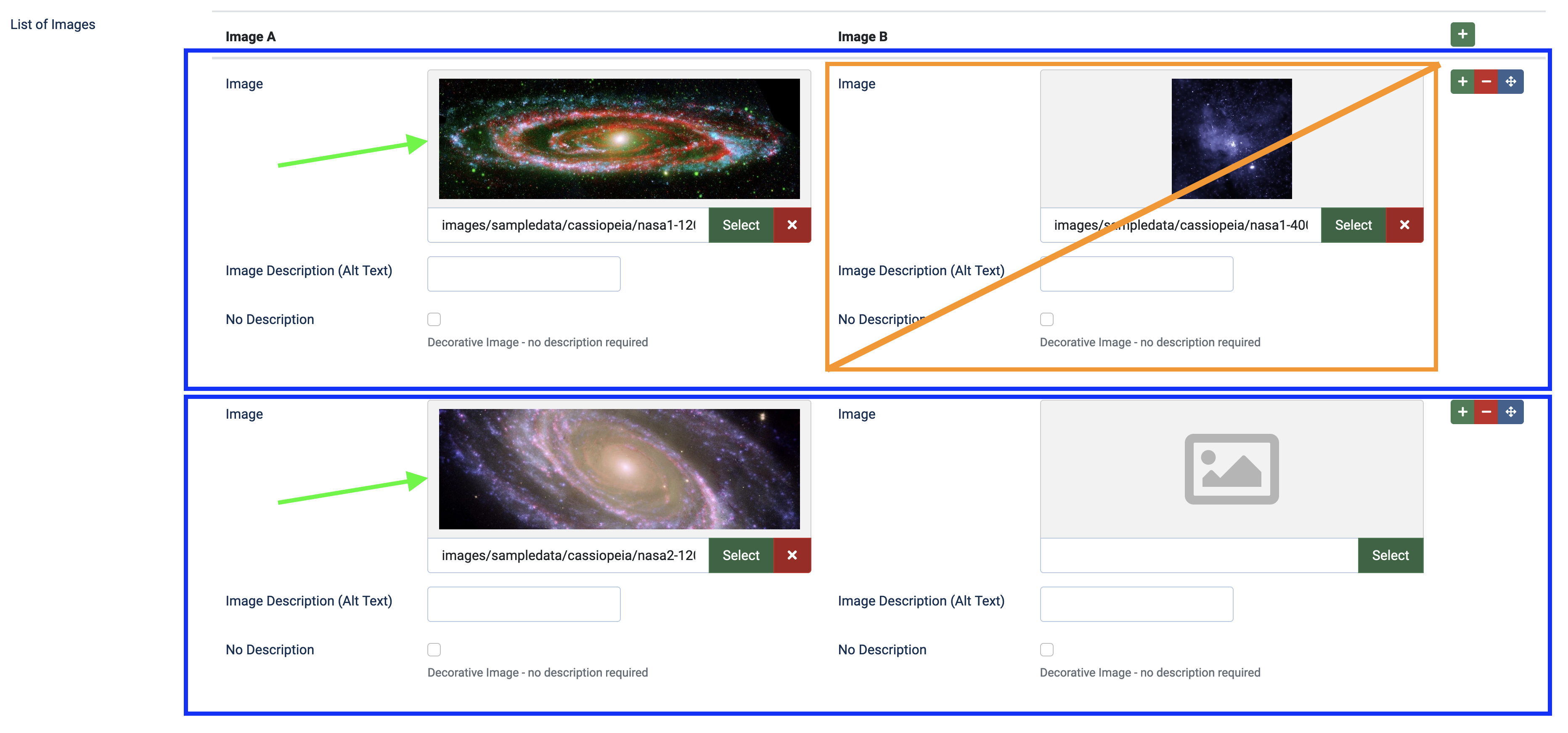 Article Subform Images