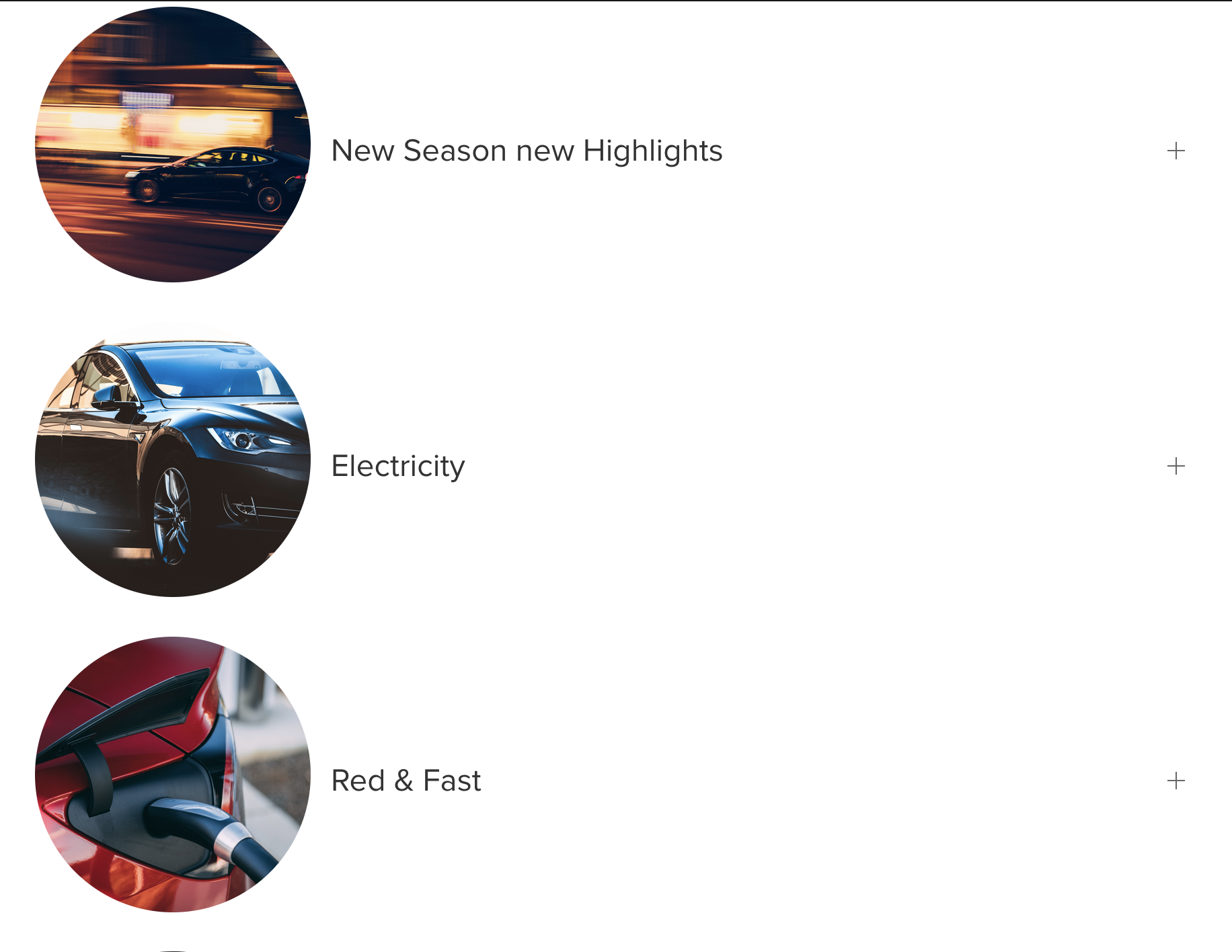 Accordion with rounded Images