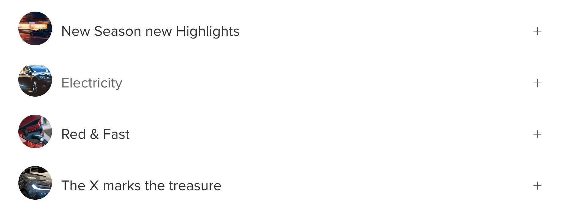 Accordion with rounded Images